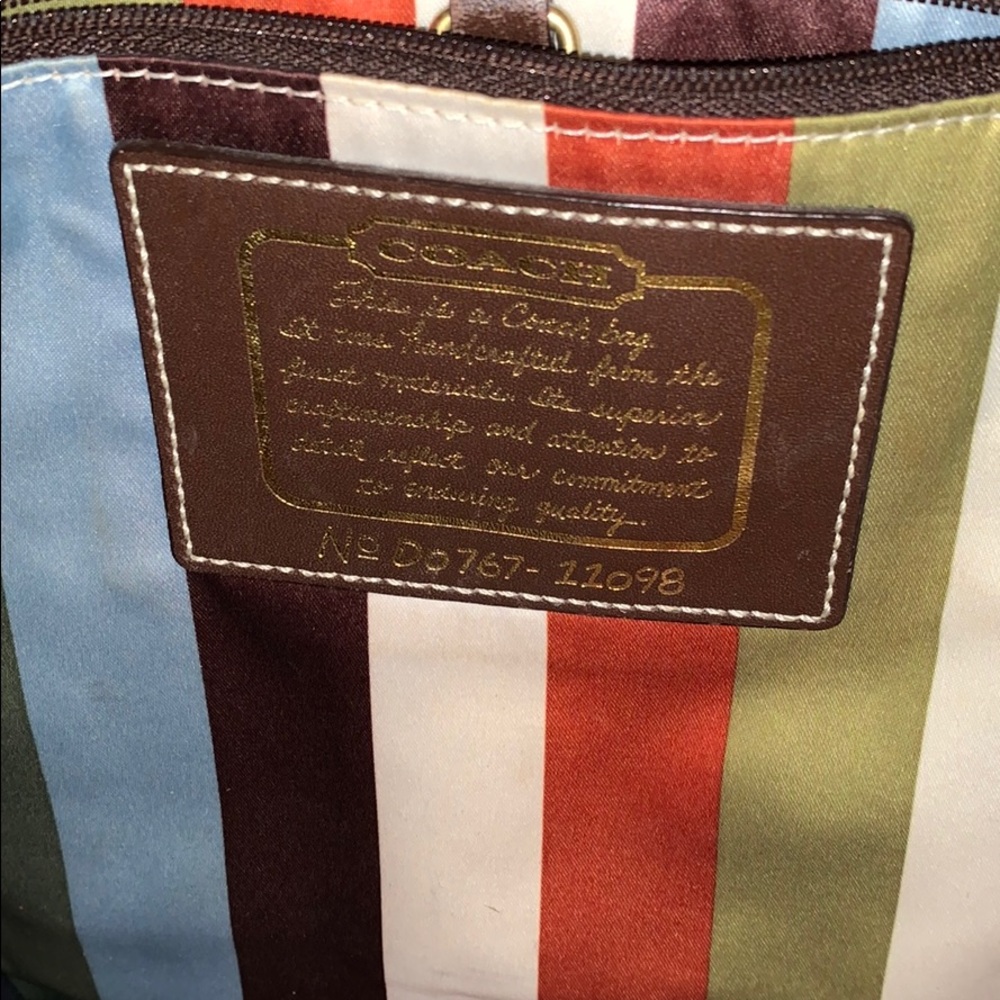 Coach Signature Brown Stripe Handbag Legacy - Picture 4 of 6